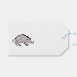 Märkre för medeltida boar och milliliter fleurs gå presentetikett