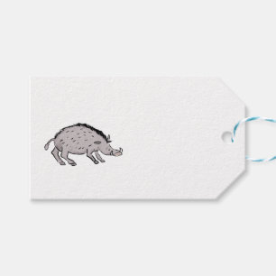 Märkre för medeltida boar och milliliter fleurs gå presentetikett