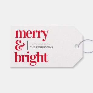 Märkre för merry & Bright Black and White Gift Presentetikett
