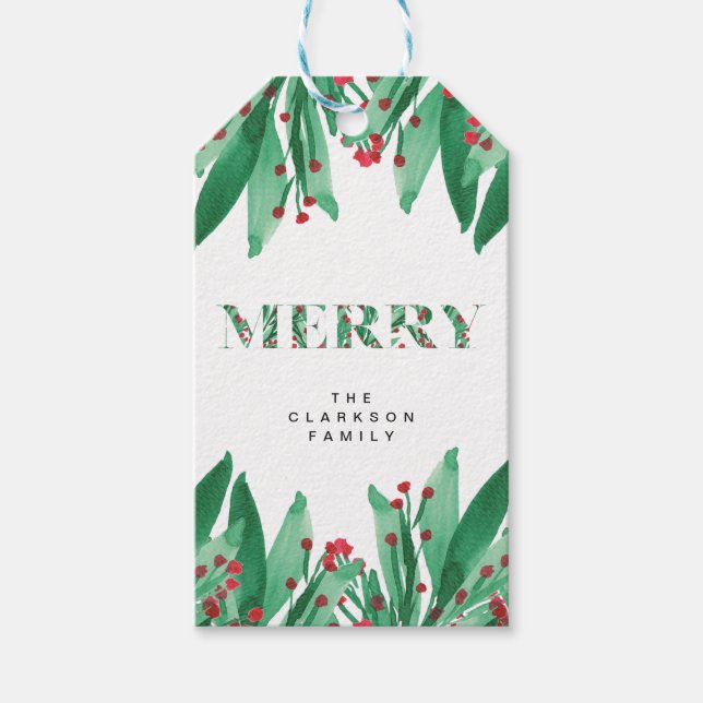 Märkre för MERRY-gåva Presentetikett (Framsidan)