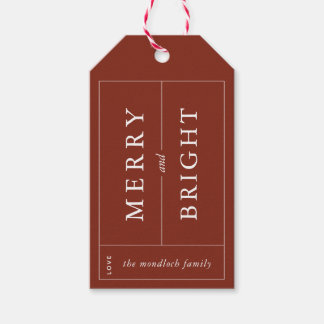 Märkre för merry och Bright Modern gift Presentetikett