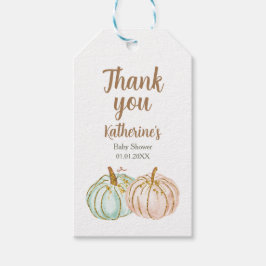 Märkre för Mint och Peach Pumpkin-Tack. Märkre Presentetikett