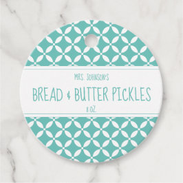 Märkre för Modern Light Teal & White Food Label Gåvor Etiketter