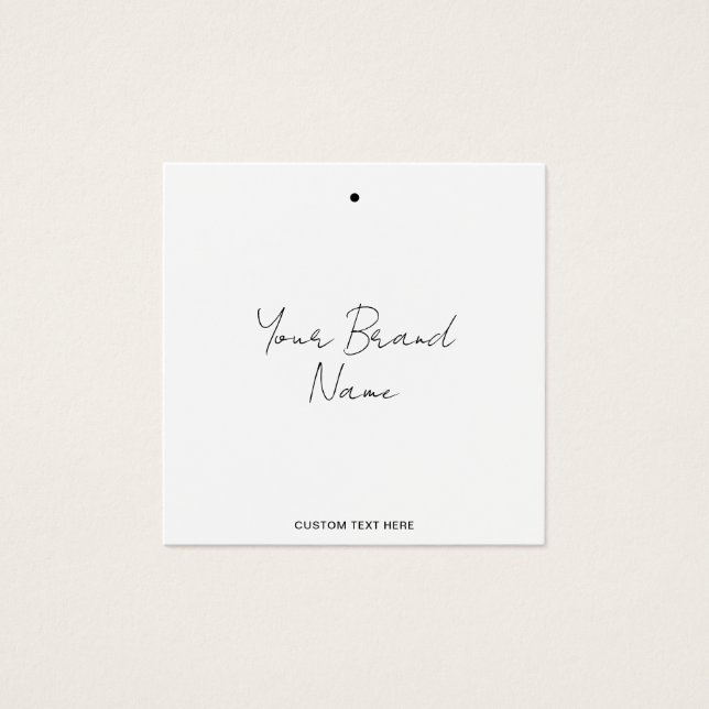 Märkre för modern minimal märkning av kläder fyrkantigt visitkort (Framsida)