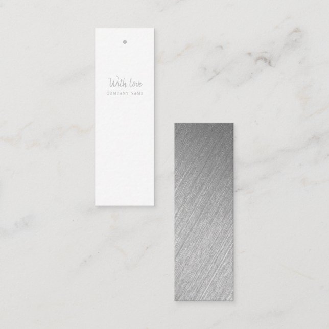 Märkre för Modern Silver Foil Script Gift Mini Visitkort (Fram/baksida)