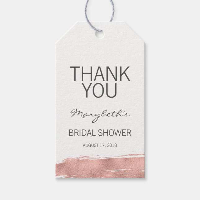 Märkre för Möhippan ro Guld Brushstroke Tack Presentetikett (Framsidan)