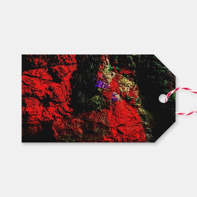 Märkre för mörk av abstrakt,Plastfilm av texturera Presentetikett (Framsidan (Horizontal))