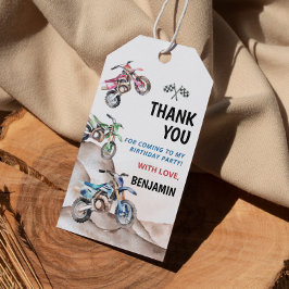 Märkre för motorcykelns födelsedag Tack Presentetikett