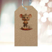 Märkre för Mouse jul Kraft Gift
