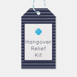 Märkre för Navy and White Hangover Relief Kit Presentetikett