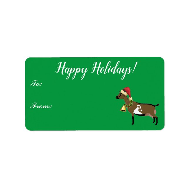 Märkre för nigeriansk Dwarf Dairy Goat jul-gåva Adressetikett (Framsidan)