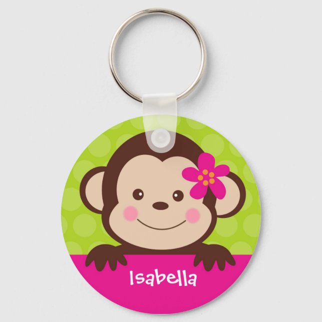 Märkre för Nyckelring Bag för Cute Monkey Personli (Framsida)