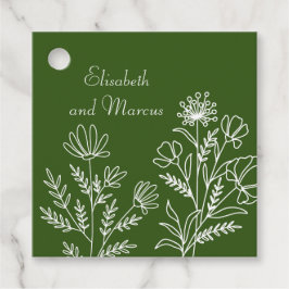 märkre för oliv grönt bröllopsförmån gåvor etiketter