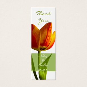 Märkre för orange Tulip Wedding Favor Litet Visitkort