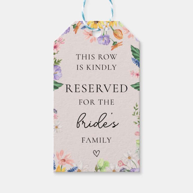 Märkre för ordförandeskap reserverad för Wildblomm Presentetikett (Framsidan)