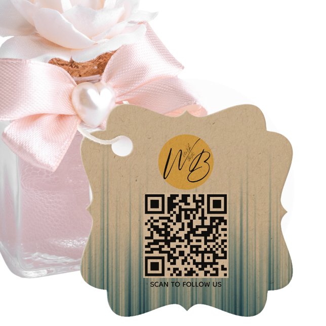 Märkre för paketering av Retro Light Blue Business Gåvor Etiketter (Skapare uppladdad)