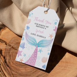 Märkre för pastellSjöjungfruns Födelsedagsfest Presentetikett