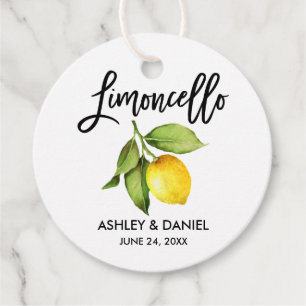 Märkre för penselskript Lemon Bröllop Limoncello R Gåvor Etiketter