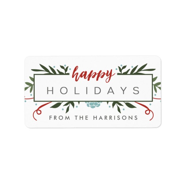 Märkre för Personlig av nostalgiskt Helgdag Adressetikett (Framsidan)