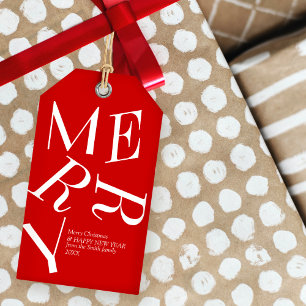 Märkre för Personlig i modern jultypografi Presentetikett