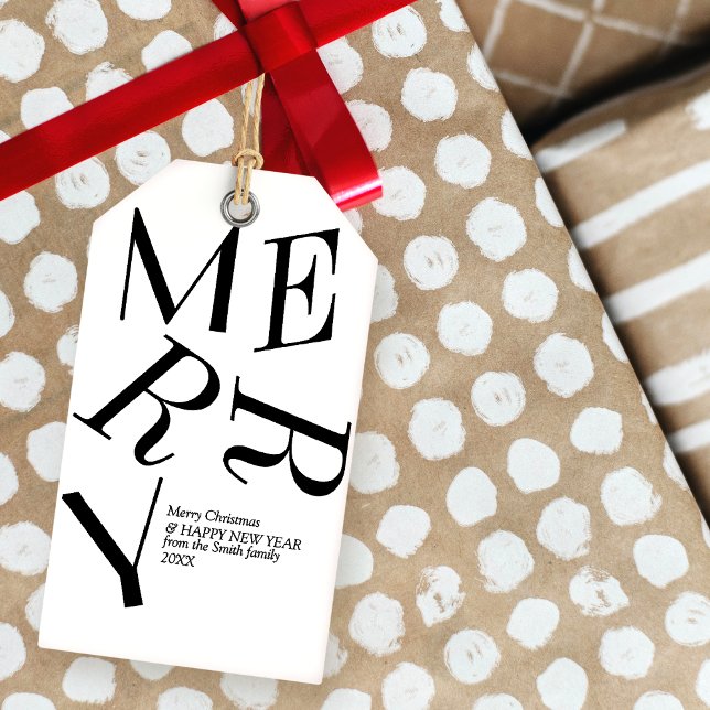 Märkre för Personlig i modern jultypografi Presentetikett (Skapare uppladdad)