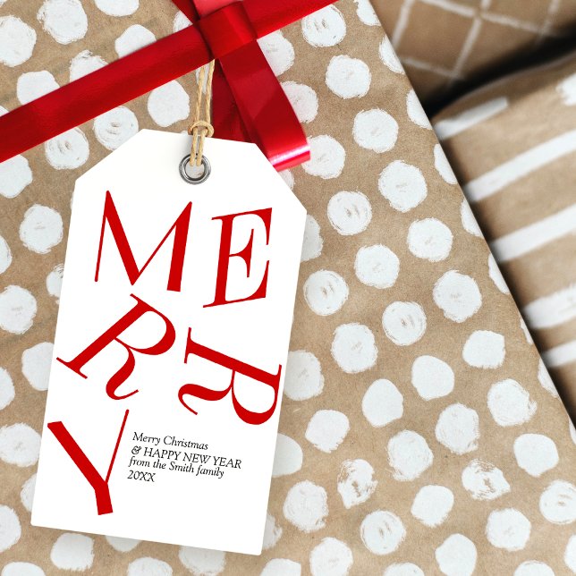 Märkre för Personlig i modern jultypografi Presentetikett (Skapare uppladdad)