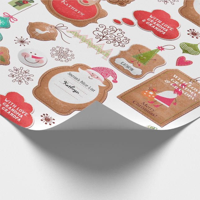 Märkre för personlig jul presentpapper (Hörn)