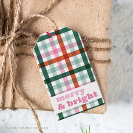 Märkre för personlig Merry och Bright julgåva Presentetikett
