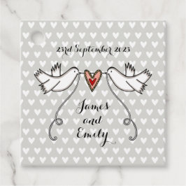 Märkre för personlig White Doves Wedding Favor Gåvor Etiketter