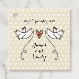 Märkre för personlig White Doves Wedding Favor Gåvor Etiketter