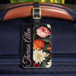 märkre för personligens svarta och rosa-bagage bagagebricka