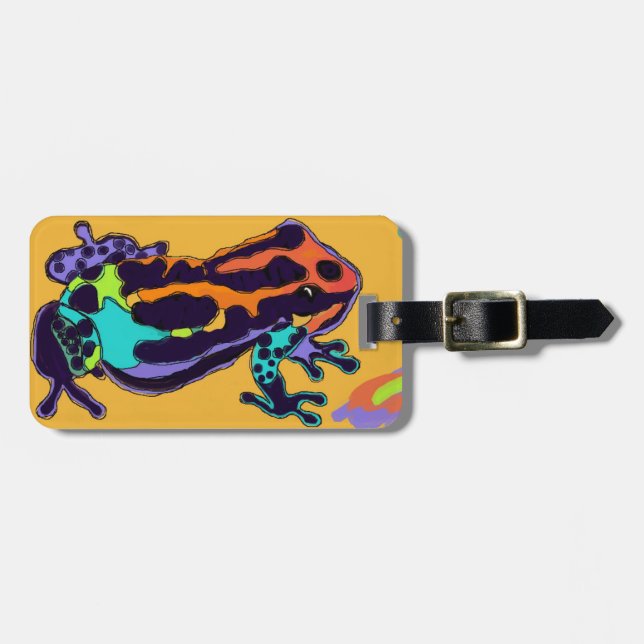 Märkre för pilgrodabagage bagagebricka (Horisontell Framsida)