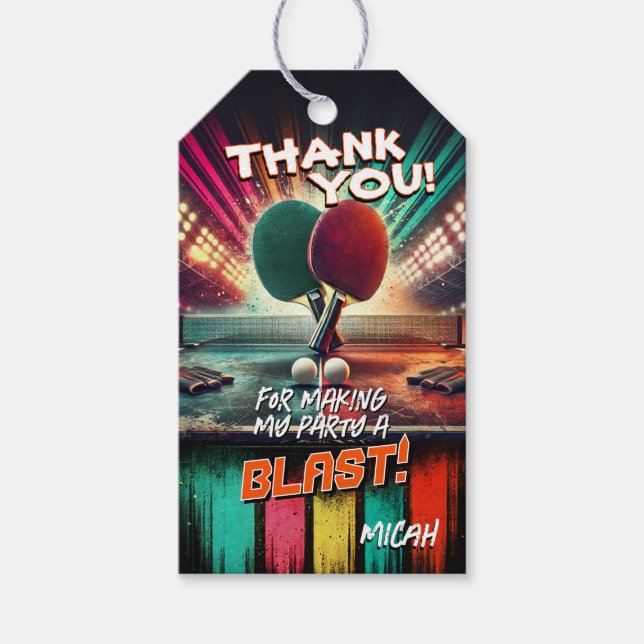 Märkre för Ping Pong-partiförmån Presentetikett (Framsidan)