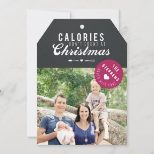 Märkre för presentkort med bakomliggande julklapp julkort