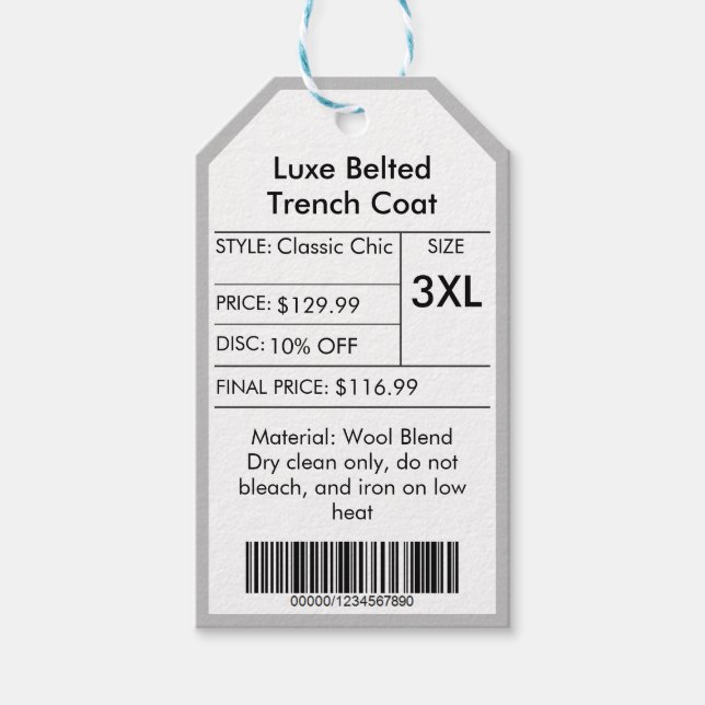 Märkre för Pris rabatt för anpassade skenmärkning Presentetikett (Framsidan)