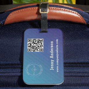 Märkre för QR-kod för företag, Namn och Logotyp sa Bagagebricka