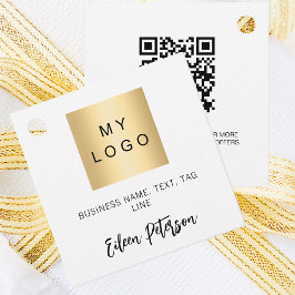 Märkre för QR-kodhängning i logotypen White namn Gåvor Etiketter