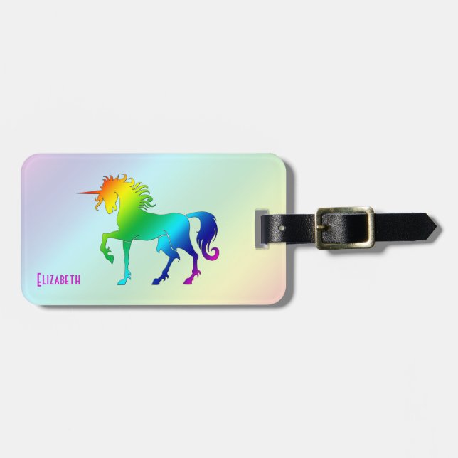Märkre för regnbågeUnicornbagage Bagagebricka (Horisontell Framsida)
