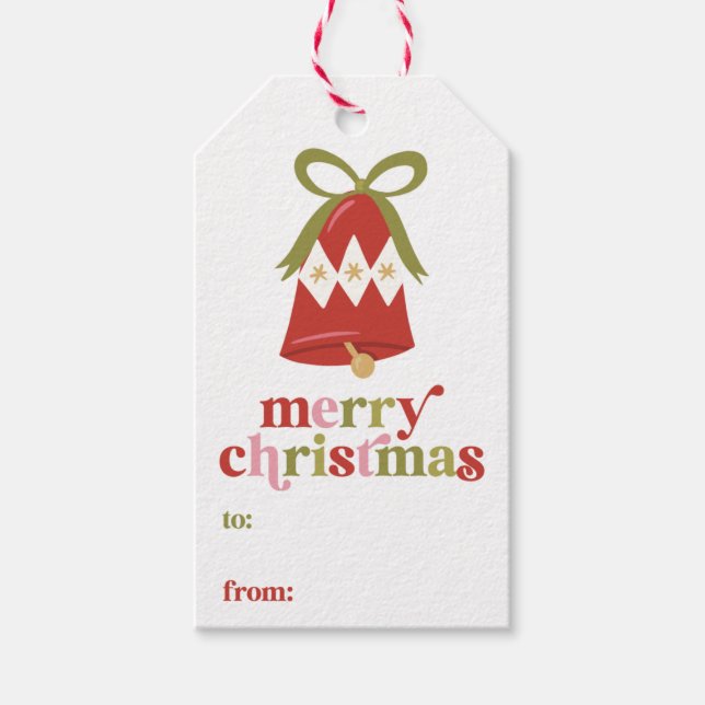 Märkre för Retro-julklapp-infyllning Presentetikett (Framsidan)