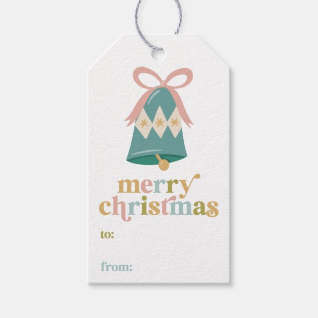 Märkre för Retro-julklapp-infyllning Presentetikett (Framsidan)