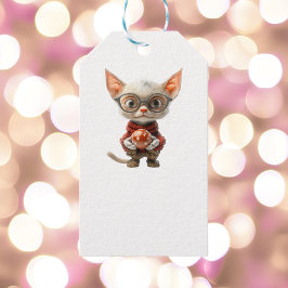 Märkre för rödhanterade julklappar Vita gåva Presentetikett