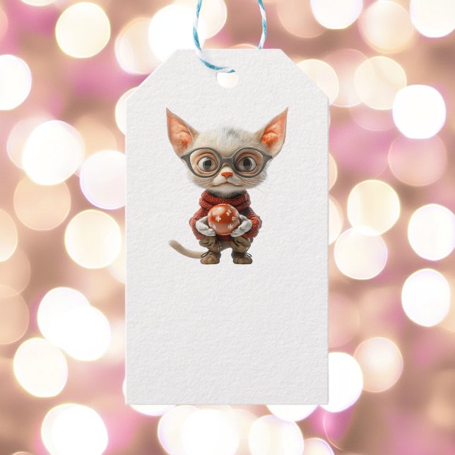 Märkre för rödhanterade julklappar Vita gåva Presentetikett (Skapare uppladdad)