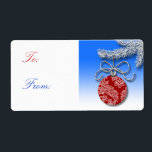 Märkre för rödjulsprydnadsgåva fraktsedel<br><div class="desc">Röda Märkre för prydnadsgåva. © TDSwhite</div>