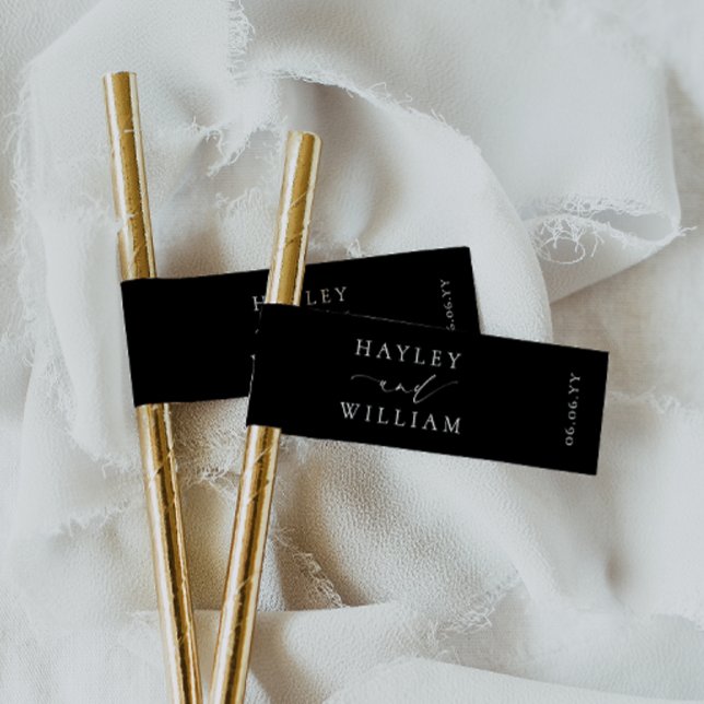 Märkre för rökning från Ellesmere Black Minimalist Etikettband (Straw Flags Ellesmere Black)