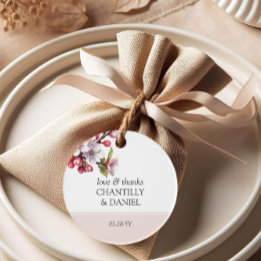 Märkre för Rosa av körsbärsbäddsystem och Blommar  Gåvor Etiketter