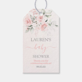Märkre för  Rosa Blommigt Baby Shower Girl Gift Presentetikett