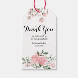 Märkre för  Rosa Bloom Bröllop Gift Presentetikett