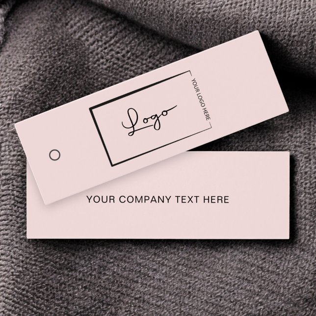 Märkre för rosa Business Logotyp Label hängning Litet Visitkort (Skapare uppladdad)