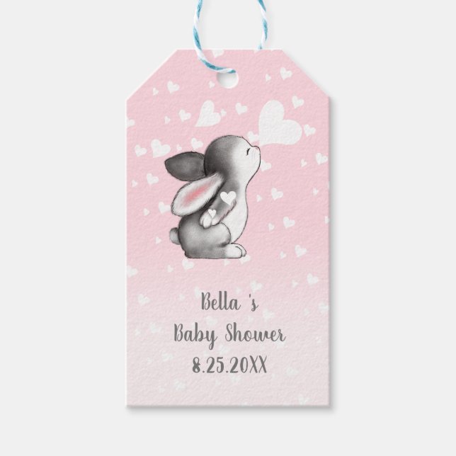 märkre för rosa- för hjärtkonfekti presentetikett (Framsidan)