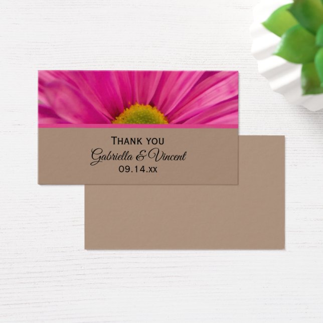 Märkre för rosa Gerber Daisy Wedding Favor Visitkort (Skivbord)